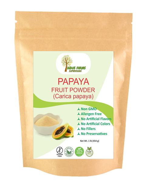 Indus Farms 100 Natural Papaya Fruit Powder Gmo Free Gluten Free