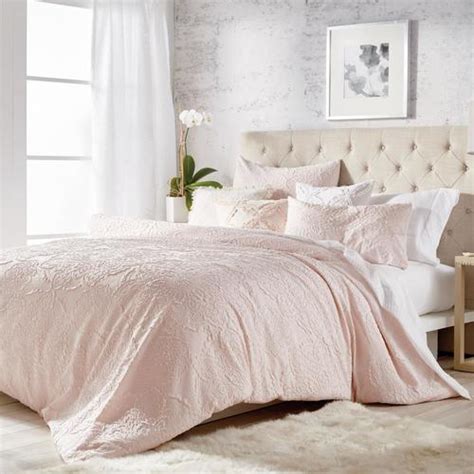 Microsculpt Solid Medallion 3 Piece Blush King Comforter Set In The