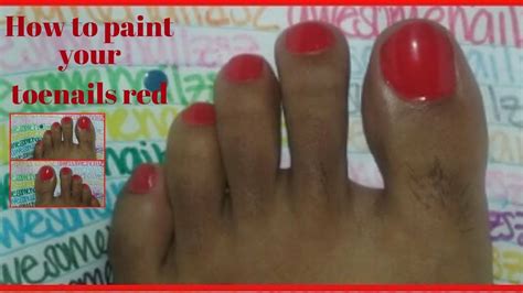 How To Paint Your Toenails Red Youtube