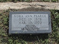 Nora Ann Sparks Pearce 1878 1970 Memorial Find A Grave