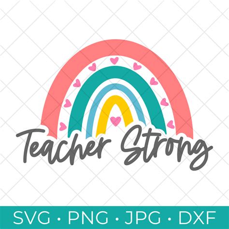 Rainbow Teacher Strong SVG Rainbow SVG Collection - Happy-Go-Lucky