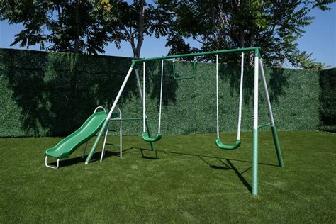 First Metal Swing Set With Slide Set Heavy Duty Slide And Two Swings