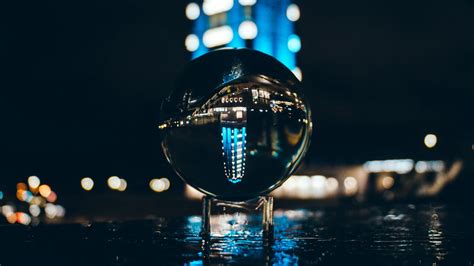 Wallpaper Ball Glass Reflection Glare Bokeh Night Hd