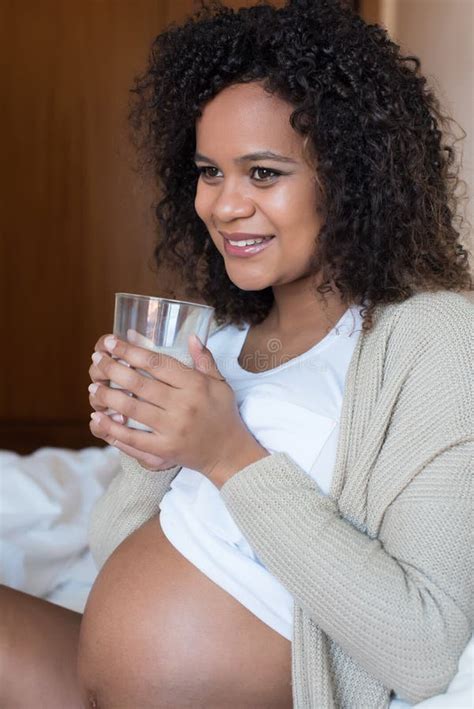 Pregnant Woman Drinking Milk Stock Photo Image Of Adult Calcium