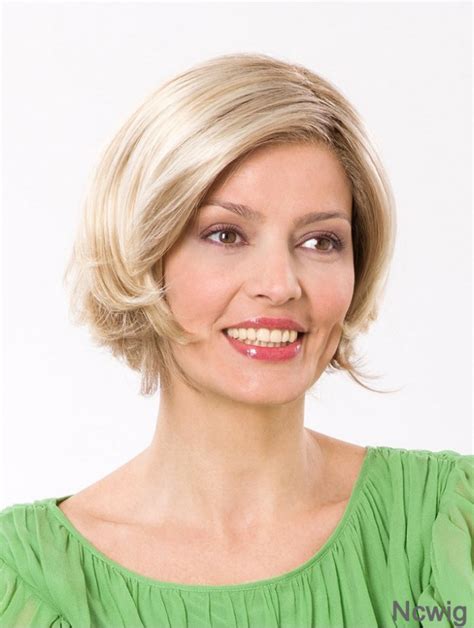 9 Straight Platinum Blonde Synthetic Chin Length Lace Front Bob