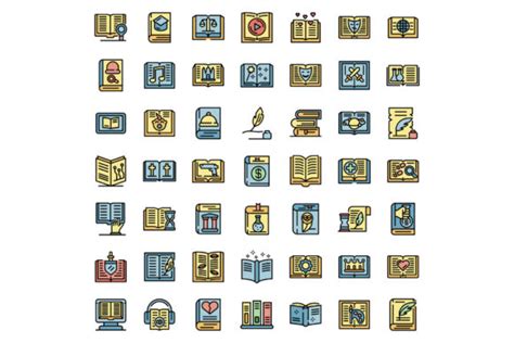 Literary Genres Icons Set Vector Flat Graphic By Ylivdesign · Creative
