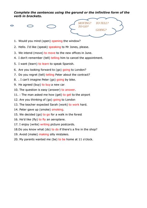 Gerunds And Infinitives Passive Voice Complete The Sentences Using The Gerund Or The