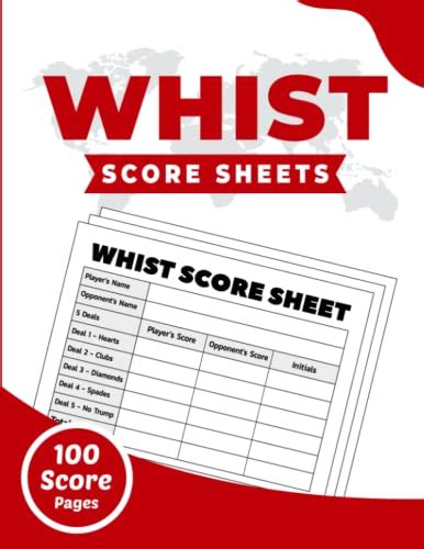 Whist Score Sheets Whist Card Game Tally Sheets Scoring Pads Record