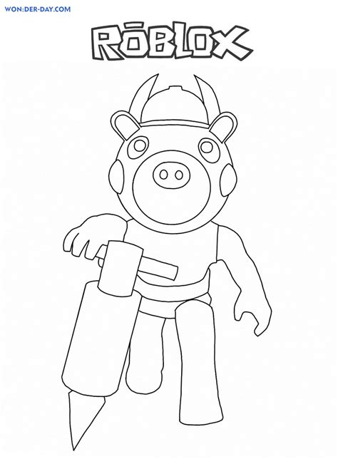 Free Printable Roblox Piggy Coloring Pages Printable Templates