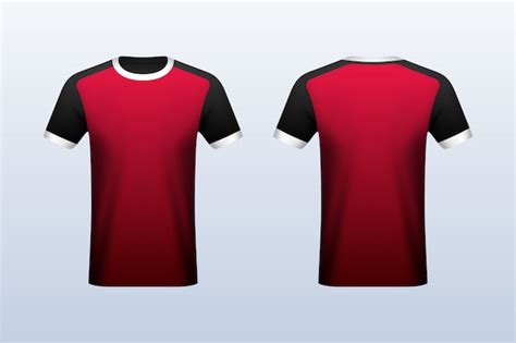 Premium Vector Front And Back Red Jersey Mockup