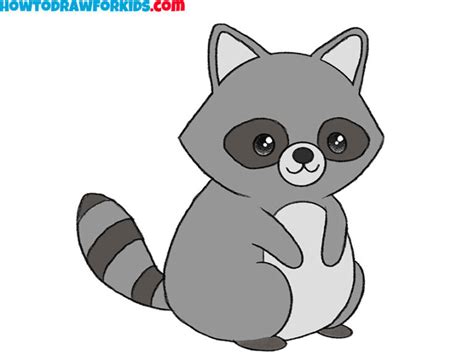 How To Draw A Raccoon Easy Drawing Tutorial For Kids