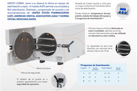 Autoclave de vapor de 12 litros Marca Lorma
