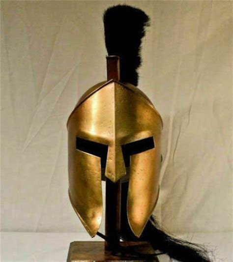 King Leonidas Spartan 300 Movie Helmet Greek Golden Steel Etsy