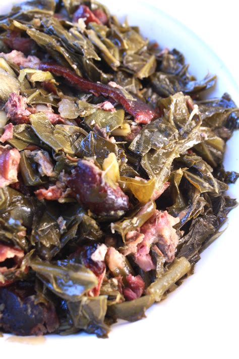 (idiomatic) by any means possible; Crock-Pot Collard Greens and Ham Hocks | I Heart Recipes