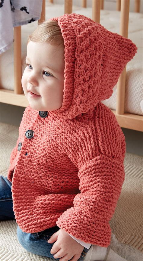 Free Knitting Pattern For In The Details Baby Hoodie Baby Sweater