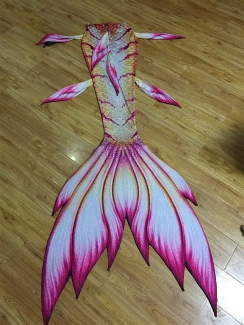 Pink Kids Mermaid Tails For Swimming For Girls Fabric With Monofin