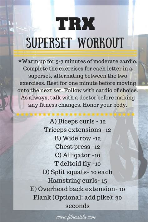 Trx Superset Workout The Fitnessista Trx Workouts Trx Full Body