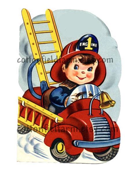 Items Similar To Little Fire Chief With Ladder Truck Clip