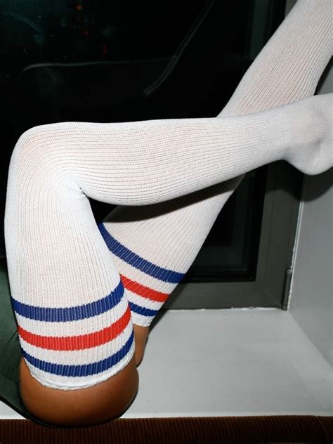 White Red And Blue Striped Thigh High Socks Striped Thigh High Socks Thigh High Socks Sock