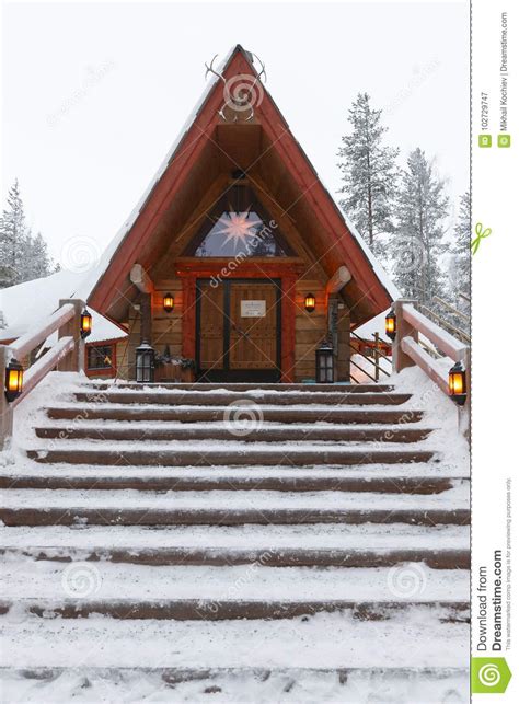 House In The Village In Winter Stock Image Image Of North Blue