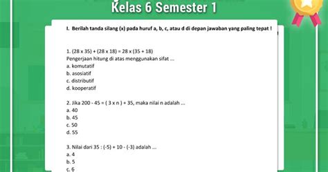Pohon mangga dirapikan daun dan batangnya setiap 4 hari sekali, pohon nangka 5 hari sekali dan pohon jambu 6 hari sekali. Paling Baru Soal Matematika Kelas 6 Semester 1 | Soal UTS ...