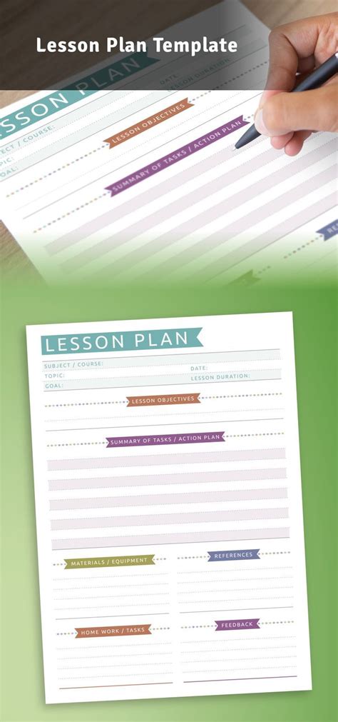 Lesson Plan Printable Template Lesson Planner Page Printable Etsy