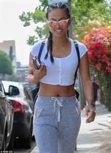 Karrueche Tran Shows Off Her Taut Tummy In A Crop Top On Melrose Daily Mail Online