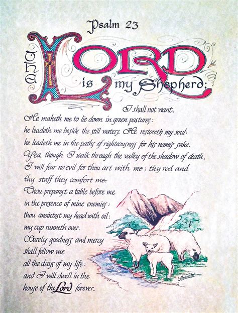 Twenty Third Psalm Calligraphy Print Love Worth Finding Ministries