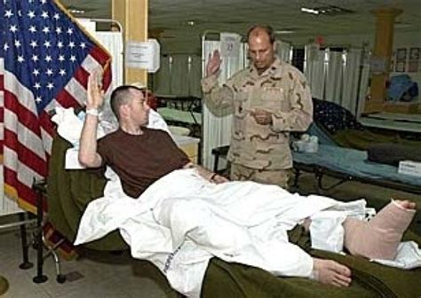 Wounded Soldier Re Enlists In Hospital Bed Down Range Article The