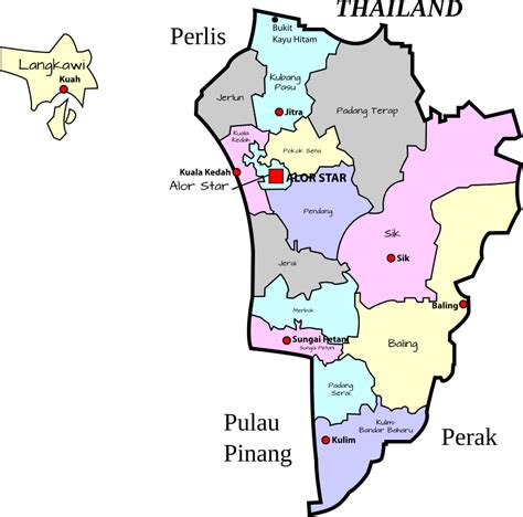 Parliamentary Map Of Kedah Malaysia Openclipart