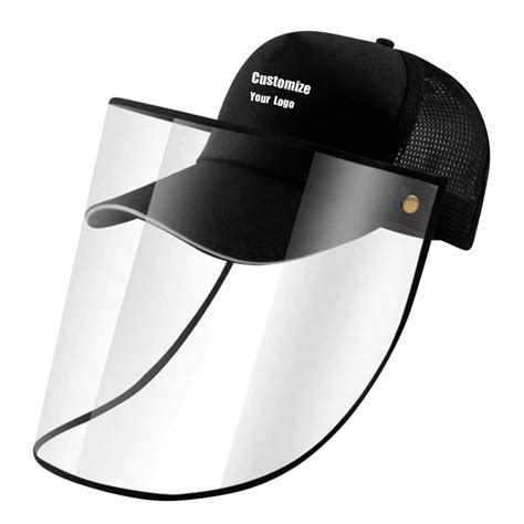 【transparent design】the transparent screen design has a wide field of. Custom Hat With Face Shield | Baseball Cap With Face Cover ...