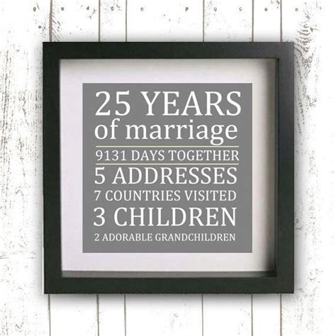 Diy 25th anniversary gifts for parents. Parent's Wedding Anniversary Gift Printable - Gray ...