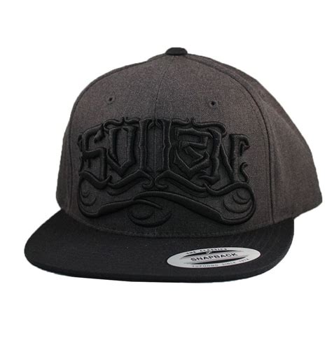 Sullen Art Collective RISEN HAT Snapback Grey Black Custom 3D