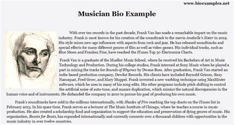How To Write An Artist Bio Template Howtohowget