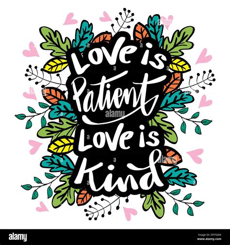 Love Is Patient Love Is Kind Hand Lettering Motivational Quote Stock