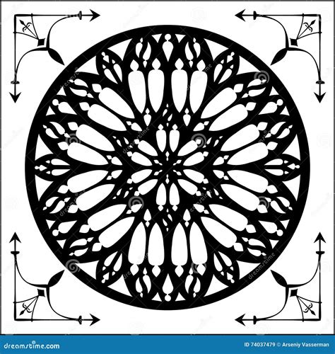 Gothic Rose Gothic Architecture Element Stock Vector Illustration Of