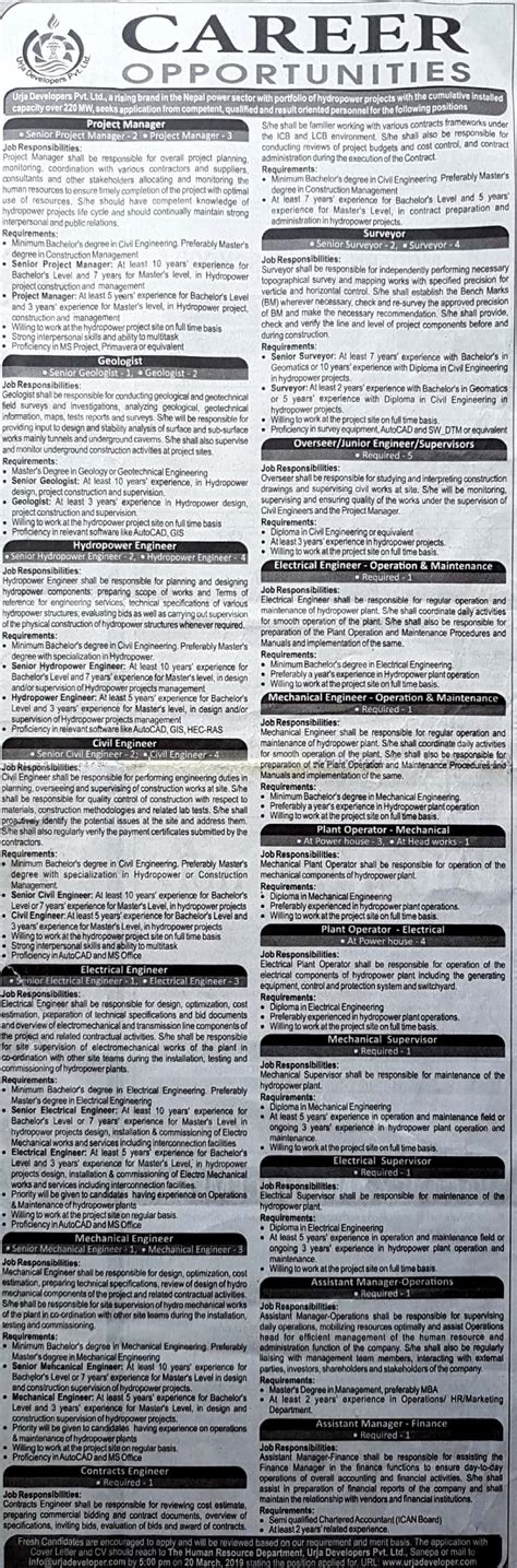 In the interest of the organization. Assistant Manager - Finance Job Vacancy in Nepal - Urja ...