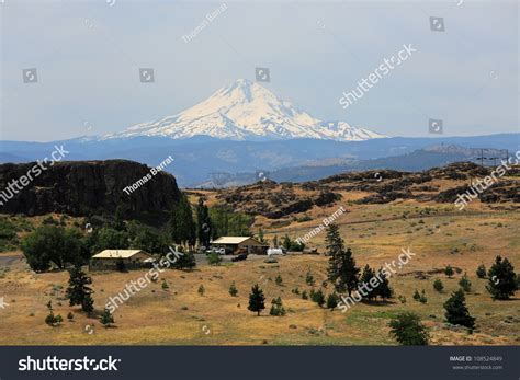 Beautiful Mount Hood In Oregon Looms Over The Landscape