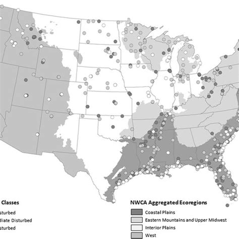 Map Of The Conterminous United States With The Four Ecoregions