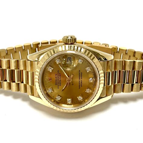 Rolex Oyster Perpetual Datejust Presidential 26mm 18k Yellow Gold Diam
