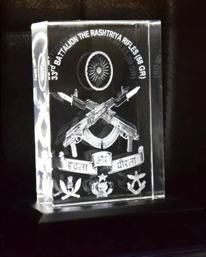 Army Award 3d Crystal 3d Engraving Momento Trophies Medal For