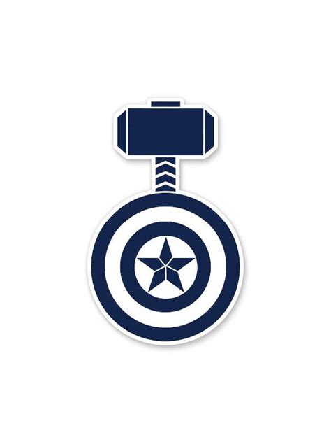 Captain America Hammer And Shield Official Marvel Stickers Redwolf
