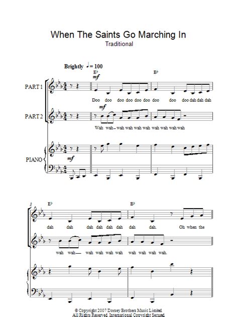 Author tashida wu posted on leave a comment. When The Saints Go Marching In (arr. Rick Hein) Sheet Music | Traditional | 2-Part Choir