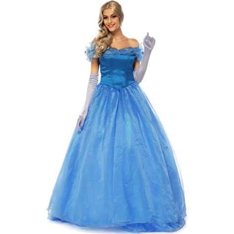 new woman s polyester disfraces halloween sexy cosplay princess costumes blue performance long