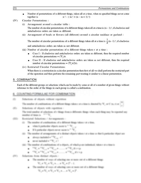Solution Permutation Combination Formula Sheet Mathongo Studypool
