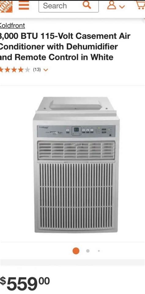 Koldfront 8000 Btu 115 Volt Casement Air Conditioner With Dehumidifier