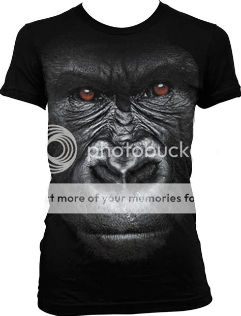 Oversized Gorilla Head Animal Kingdom Africa Jungle Juniors T Shirt Ebay