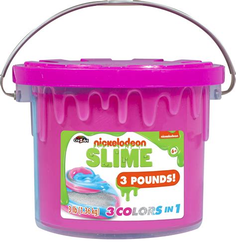 Nickelodeon Slime Bucket Tri Color Stretchy Toy 3 Pounds Large Colors