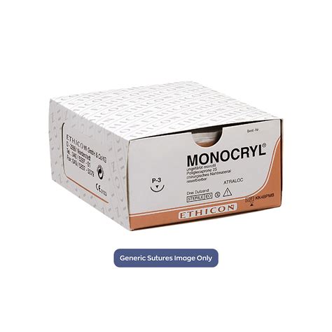 Amtech Medical Ethicon Monocryl 20 Sh 70cm Suture Box 36 Y317h