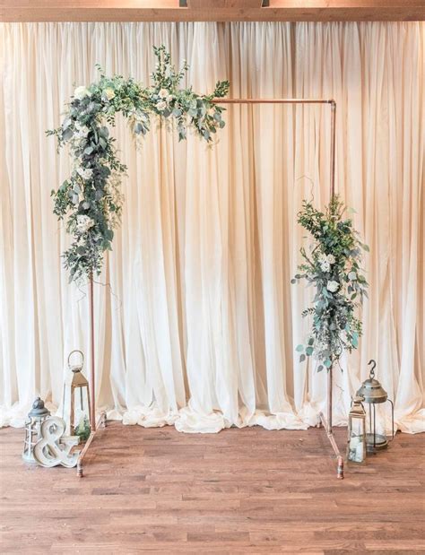 Minimalist Wedding Copper Wedding Arch Arbor Greenery